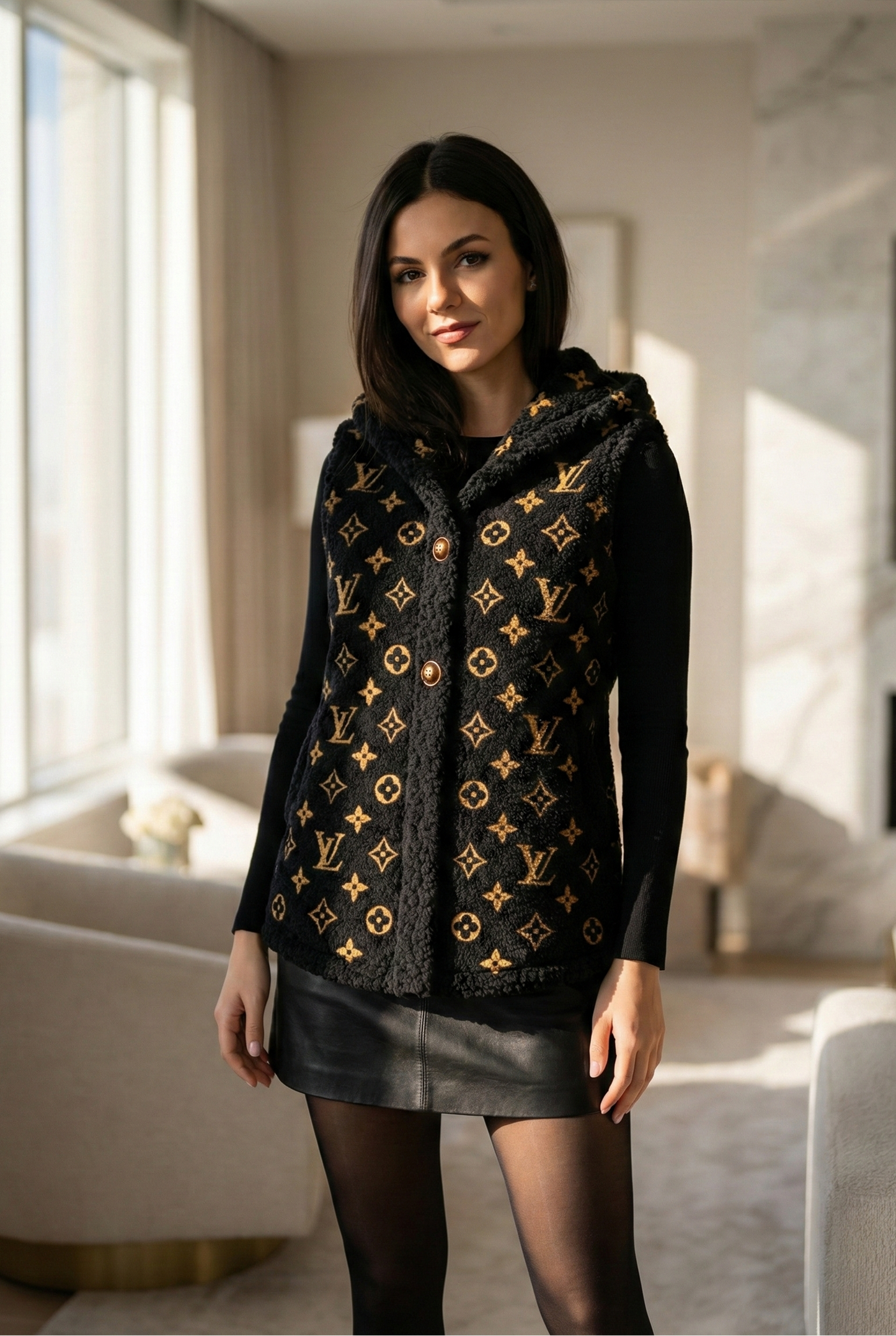 Monogram Teddy Hooded Vest