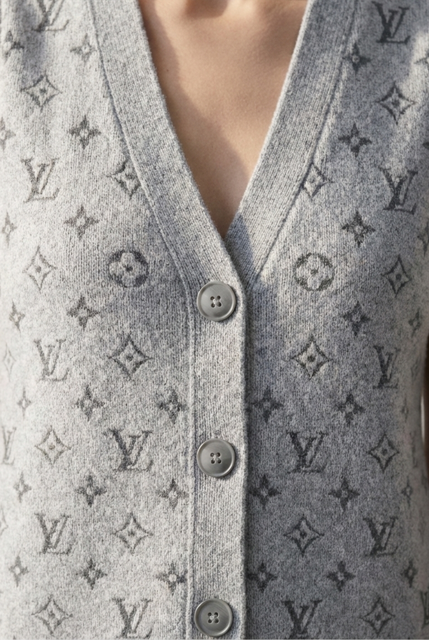 Monogram Knit Buttoned Vest