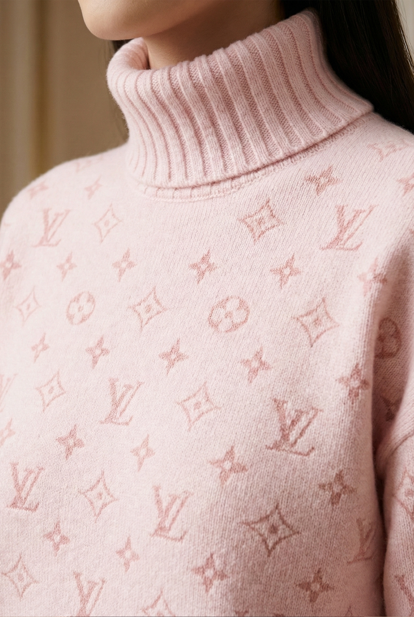 Monogram Knit Turtleneck Sweater