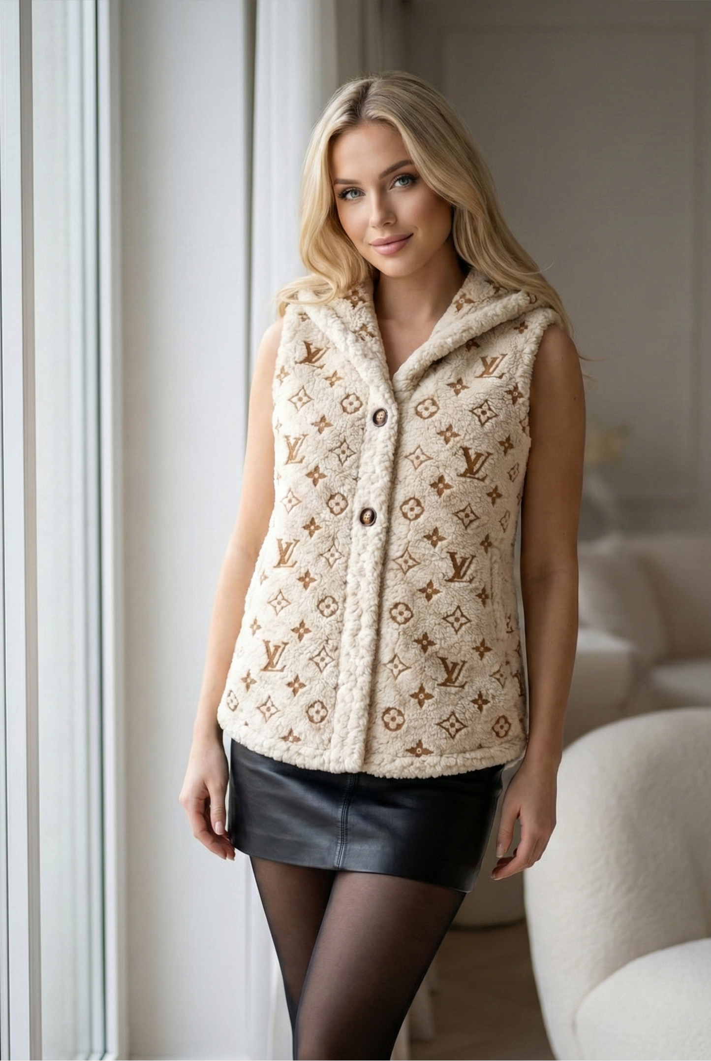 Monogram Teddy Hooded Vest
