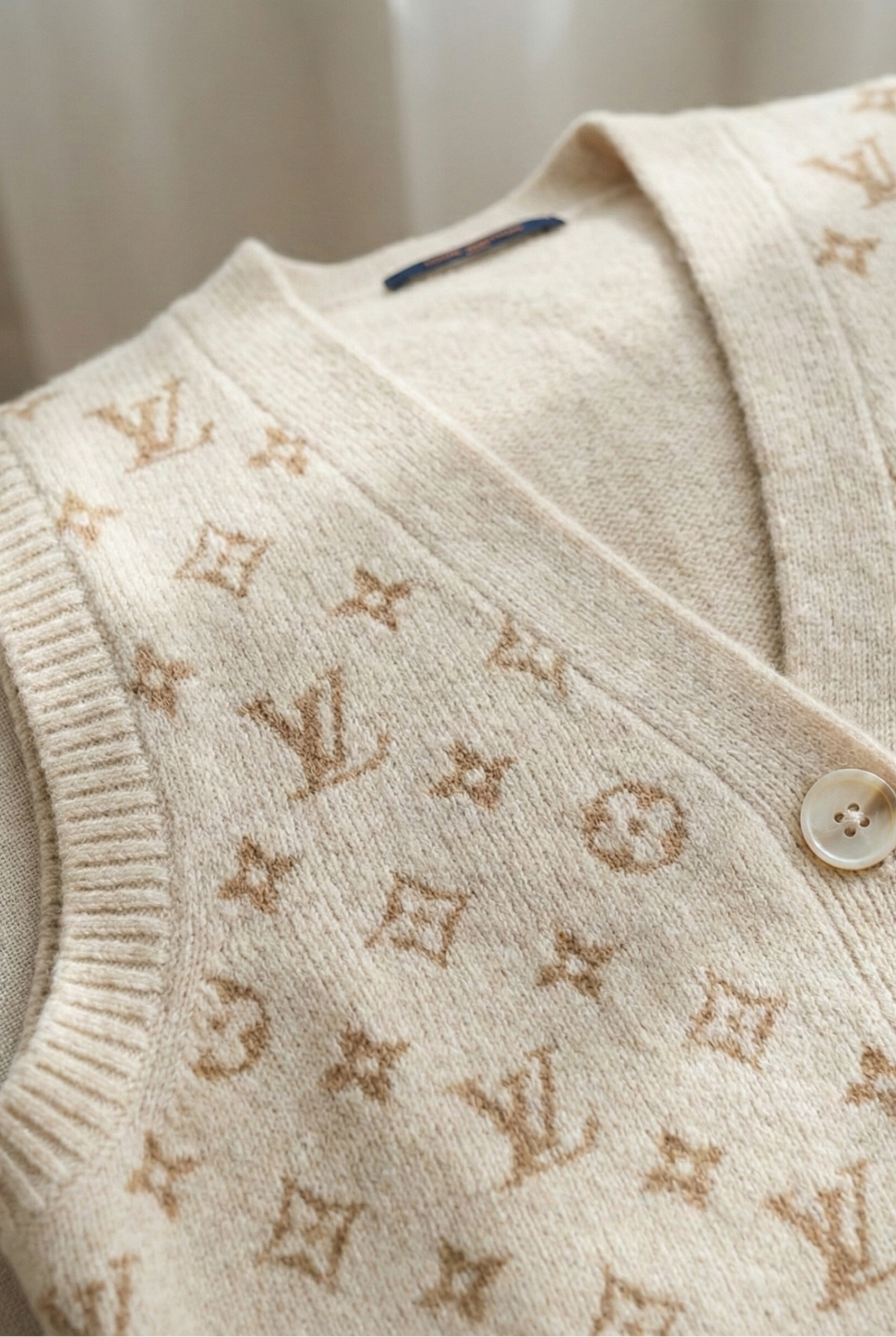 Monogram Knit Buttoned Vest