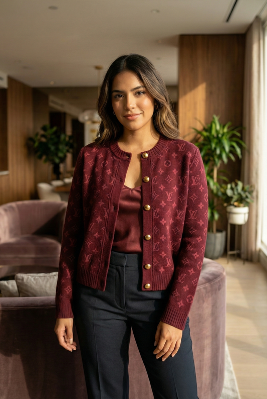 Monogram Knit Cardigan