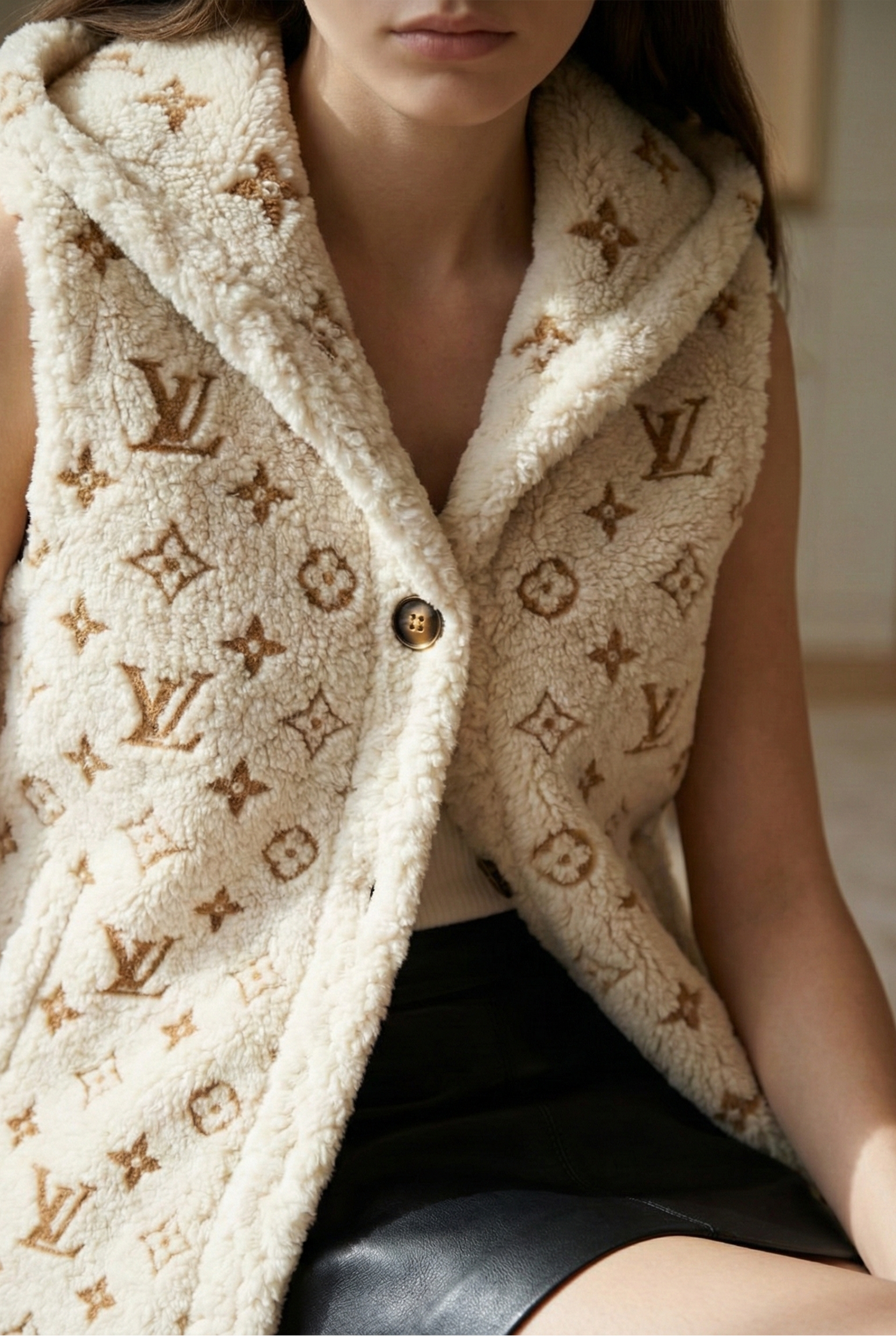 Monogram Teddy Hooded Vest