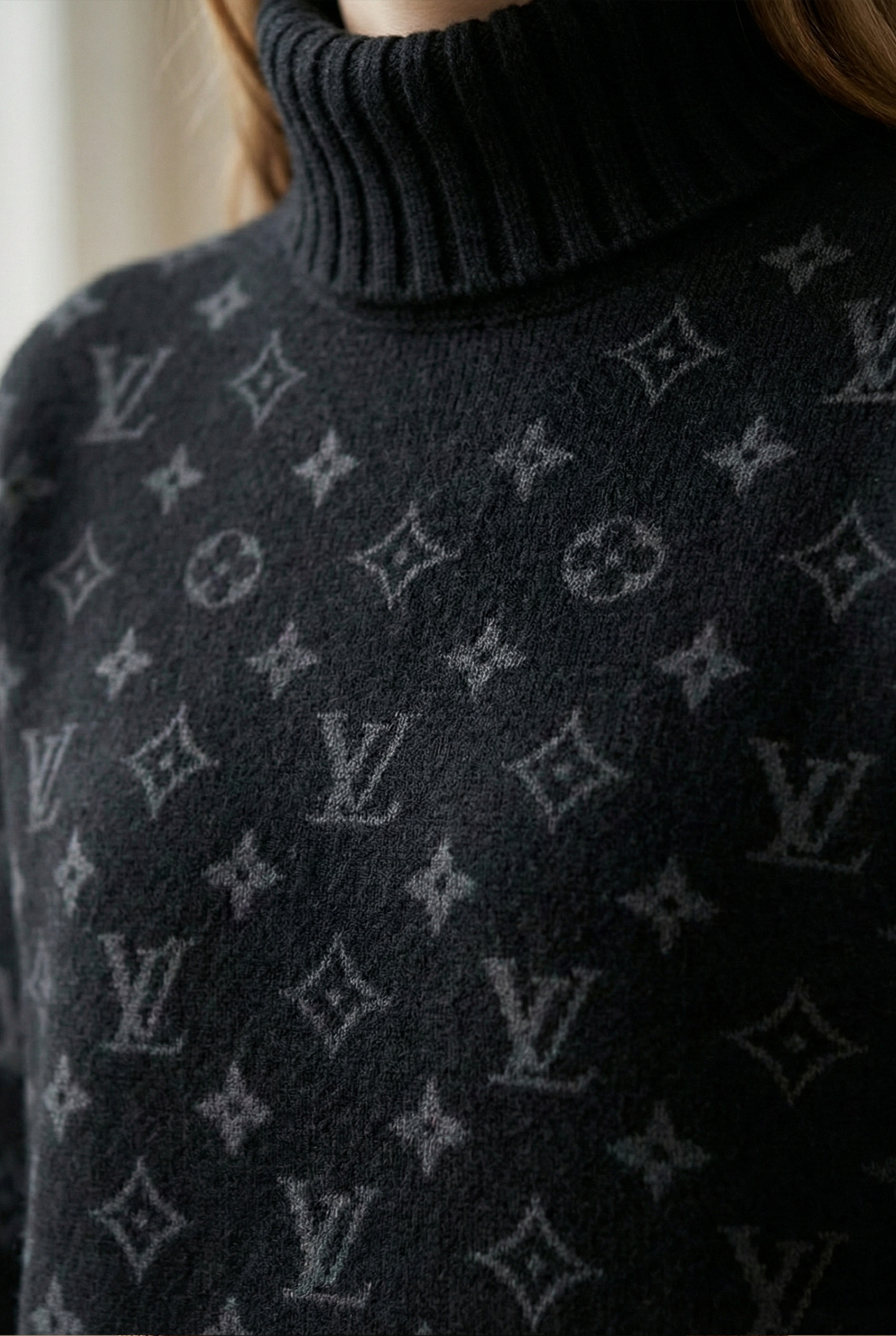 Monogram Knit Turtleneck Sweater
