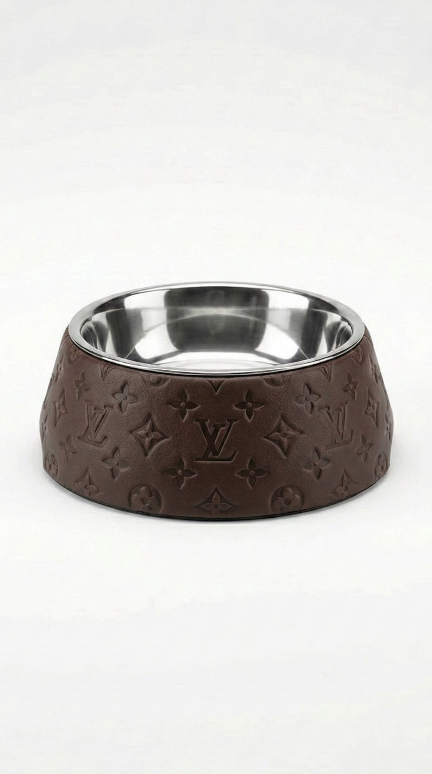 Stainless steel designer dog bowl