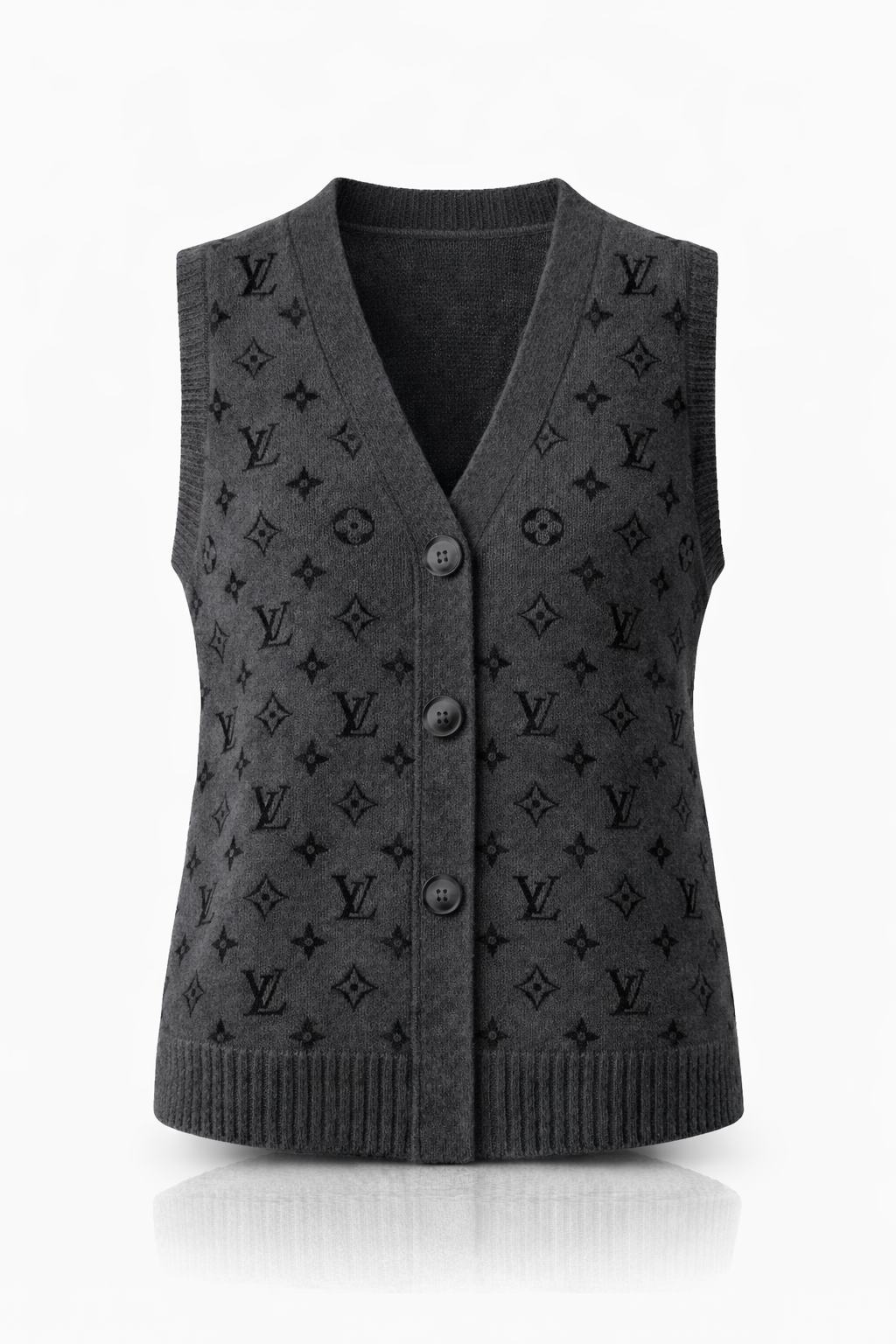 Monogram Knit Buttoned Vest