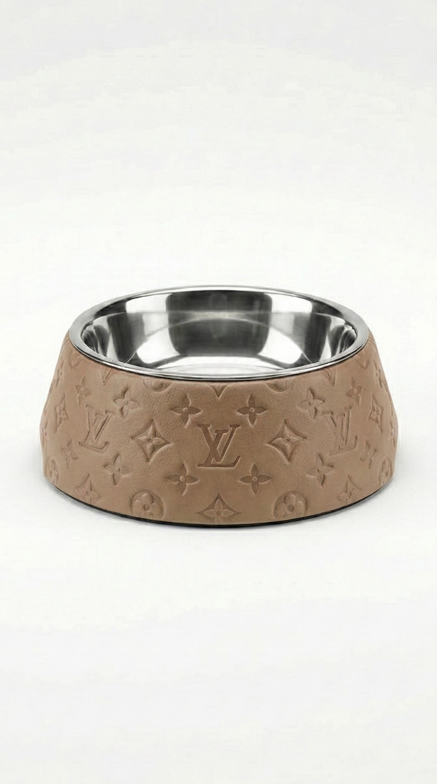 Stainless steel designer dog bowl