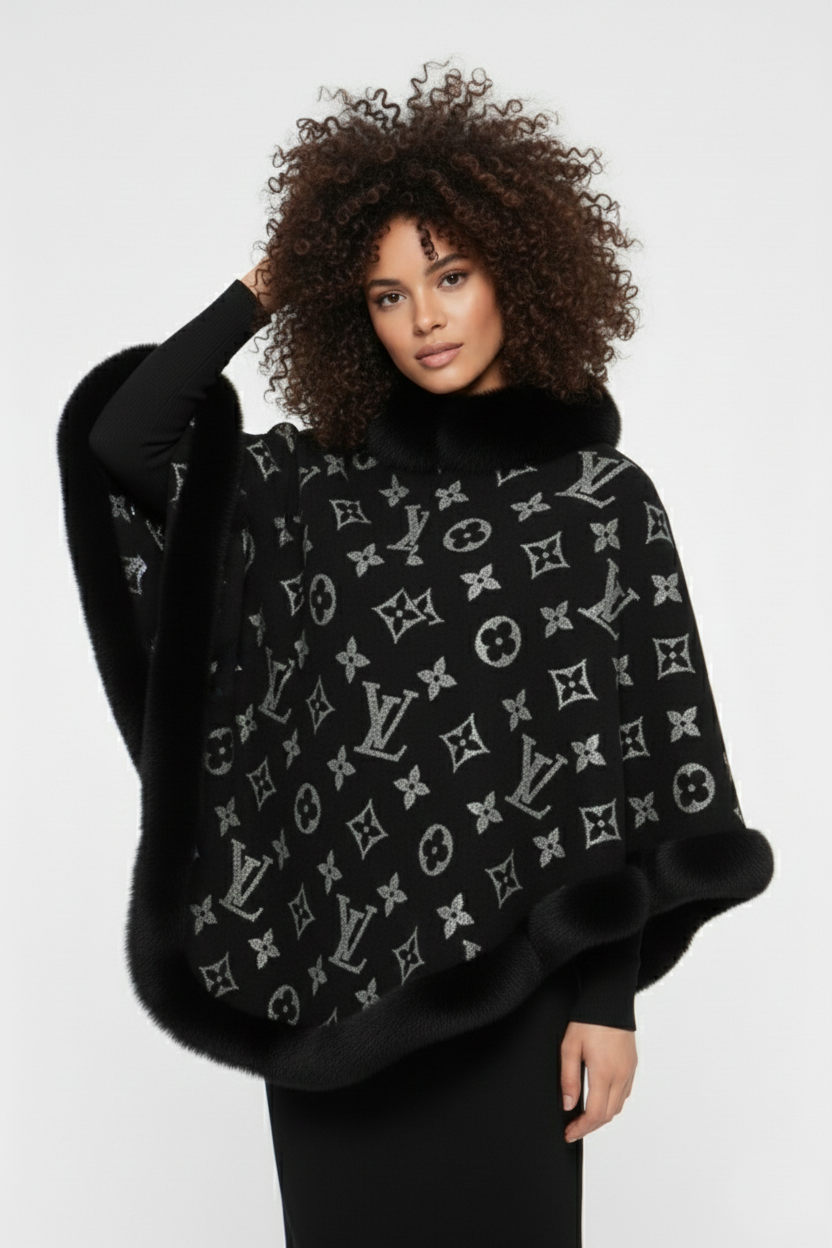 Cozy Patterned Poncho