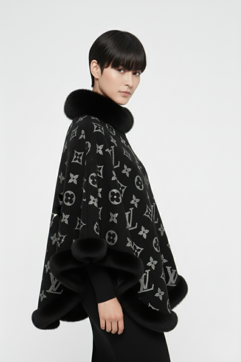 Cozy Patterned Poncho