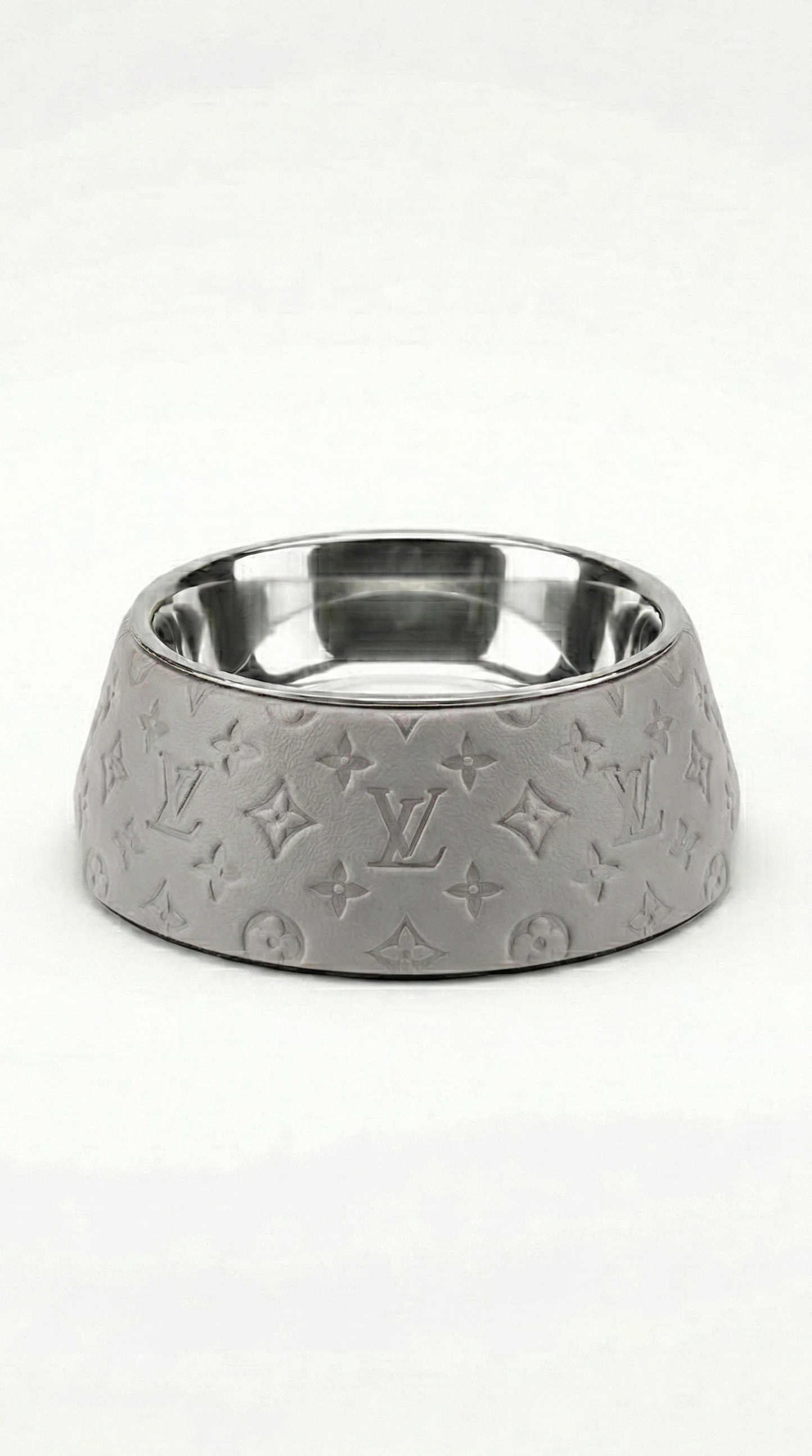 Stainless steel designer dog bowl